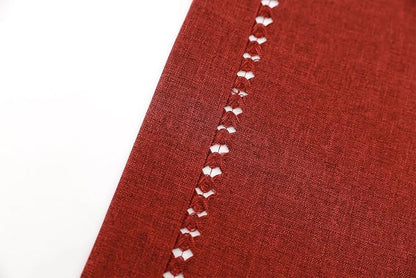 Grelucgo Handmade Hemstitched Polyester Rectangle Table Placemats - Image 3