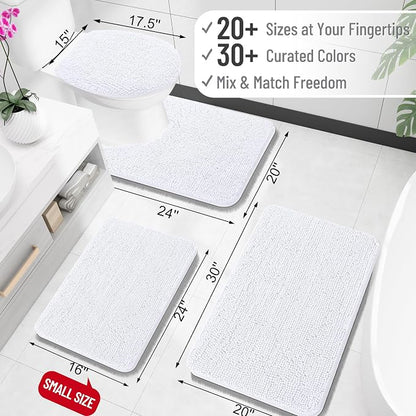 OLANLY Small Bathroom Rugs 24x16, Extra Soft Absorbent Chenille Bath Rugs - Image 2