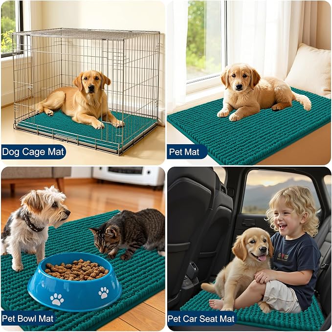 OLANLY Dog Door Mat for Muddy Paws 24x16, Ultra Absorbent Chenille Mud Doormat - Image 7