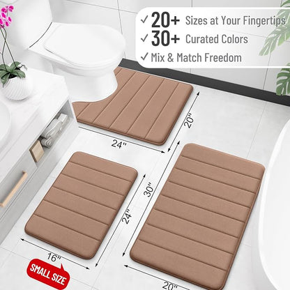 OLANLY Memory Foam Bath Mat 35x16, Super Soft Absorbent Bathroom Rugs, Quick Dry - Image 2