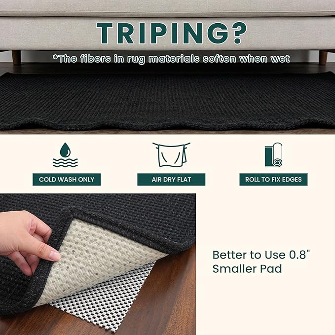 KOZYFLY Washable Area Rug 4x6 ft Non Slip Rubber Backed Living Room Rugs - Image 7