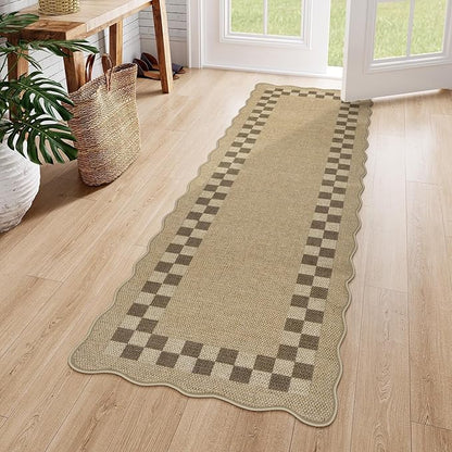 LIVEBOX Easy Jute Checkered Runner Rug by LIVEBOX