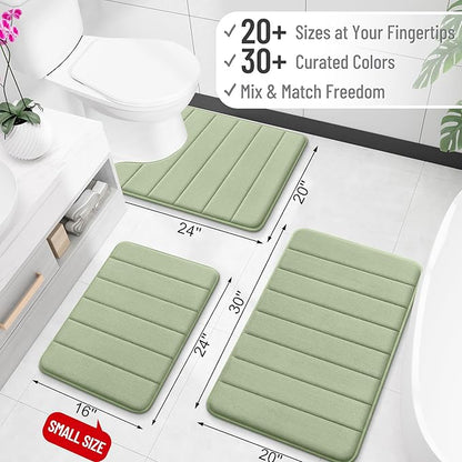 OLANLY Memory Foam Bath Mat 40x32, Super Soft Absorbent Bathroom Rugs, Quick Dry - Image 2