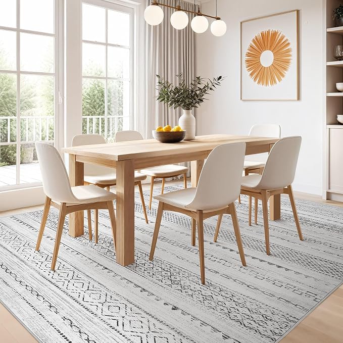 Nakagishi 6x9 Area Rugs Living Room: Washable Boho Large Neutral Soft Farmhouse - Image 8