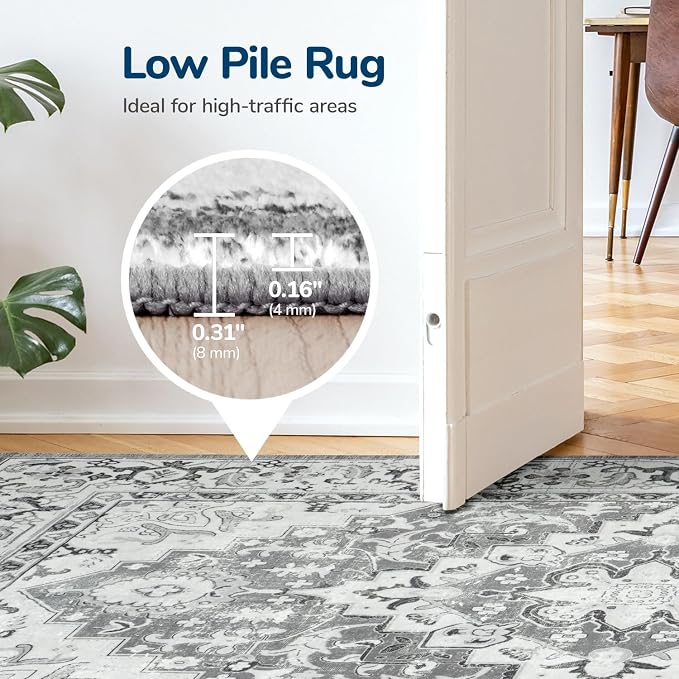 Lessymo 7 x 10 Area Rugs for Living Room- Machine Washable Area Rugs Boho Faux - Image 4