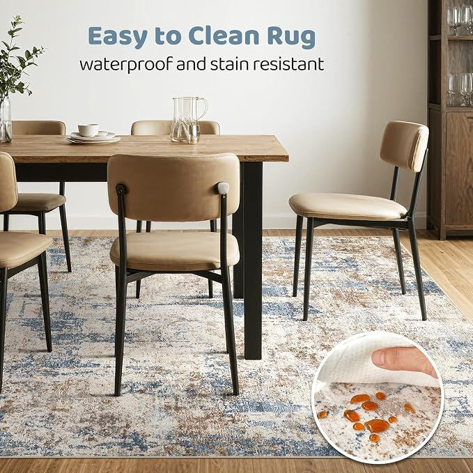 7x10 Area Rug Living Room: Washable Large Abstract Modern Soft Rugs Stain - Image 6