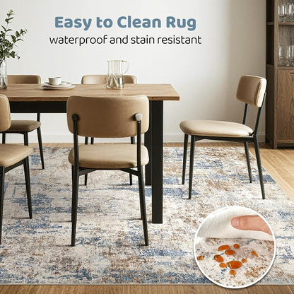 7x10 Area Rug Living Room: Washable Large Abstract Modern Soft Rugs Stain - Image 6