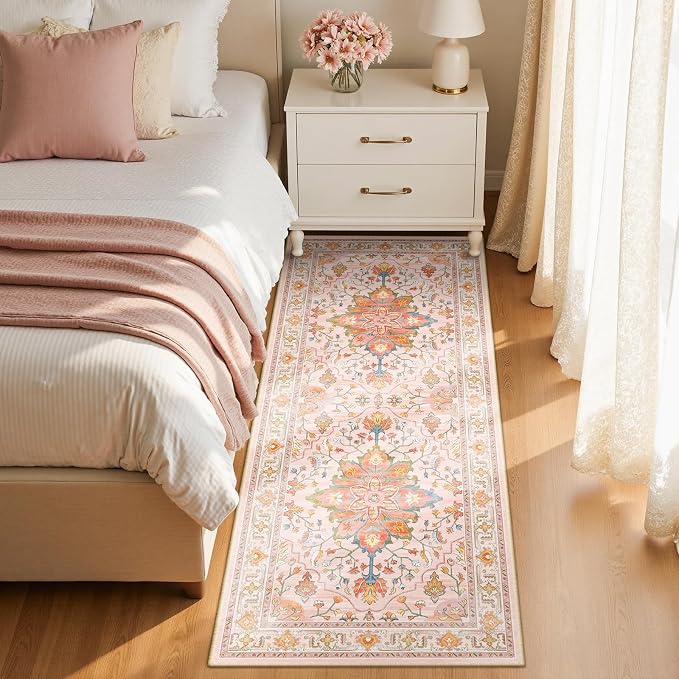 RELEANY Area Rugs Runner 2'x5' Washable Non-Slip, Floral Vintage Distress - Image 3