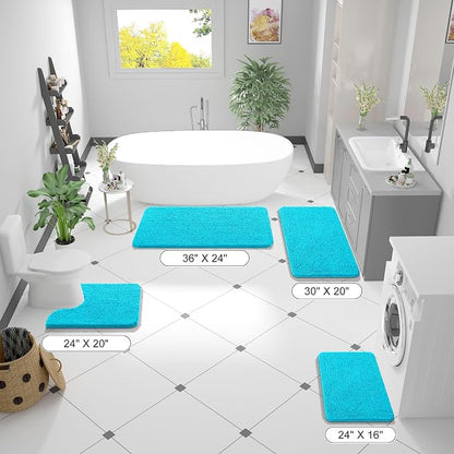 OLANLY Small Bathroom Rugs 24x16, Extra Soft Absorbent Chenille Bath Rugs - Image 2