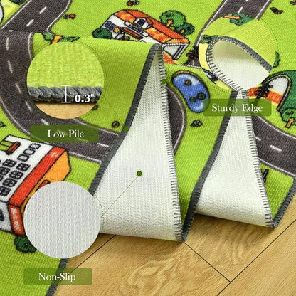 Terrug Kids Rug for Playroom, Non-Slip Washable Educational City Map for - Image 7