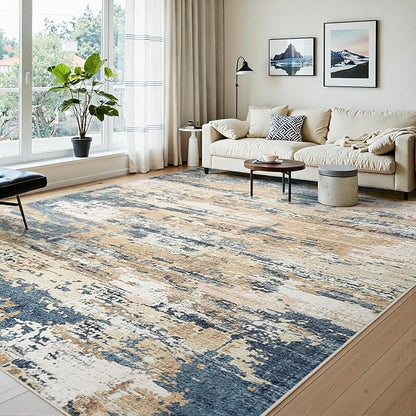 Area Rugs 10x14 Living Room: Large Soft Washable Rug Modern Abstract Anti-Skid - Image 3