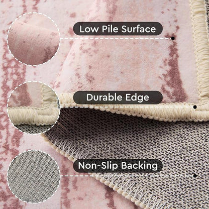 tchdio Pink Rug-5x7 Area Rugs for Living Room, Ultra Soft Washable Rugs for - Image 3