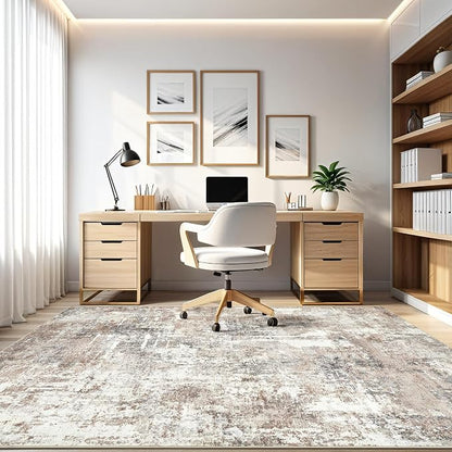 4x6 Rug Washable Area Rugs: Abstract Modern Soft Stain Resistant Indoor Floor - Image 8