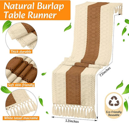 6 Sets Boho Decoration Placemats Round Woven Placemats, Cloth Napkins, Wood - Image 4