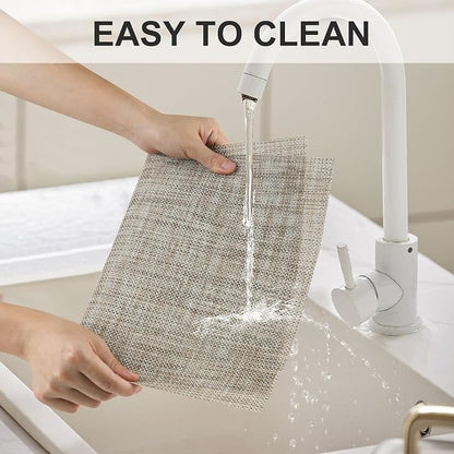 Vinyl Placemats Set of 8, PVC Woven Washable Non-Slip Table Mats, Heat - Image 3