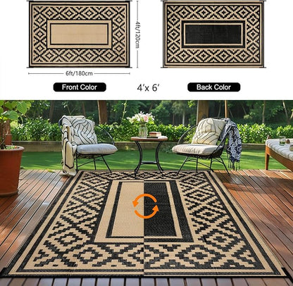 Outdoor Patio Plastic Straw Rug - Image 2
