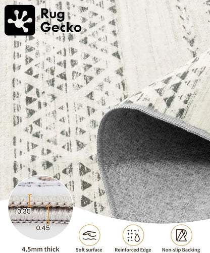 Miukiki 5x7 Area Rug for Living Room Moroccan Washable Rugs Non Slip Indoor - Image 3