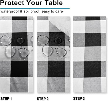 Checkered Tablecloth Rectangle 2 Pack 52 x 70 inch, Stain and Wrinkle Resistant - Image 2