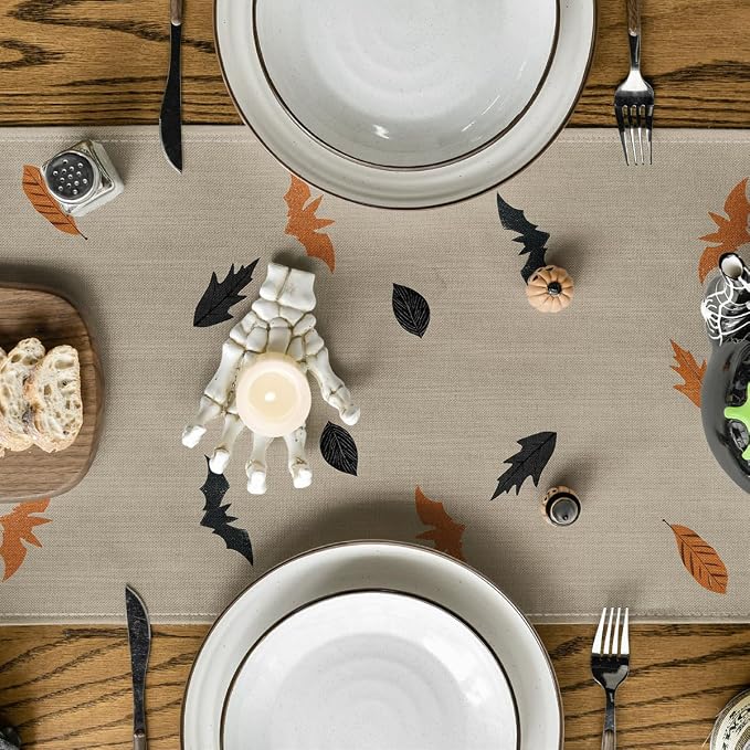 Artoid Mode 210 GSM Halloween Table Runner 13x72 Inch Home Party Decor | Leaves - Image 3