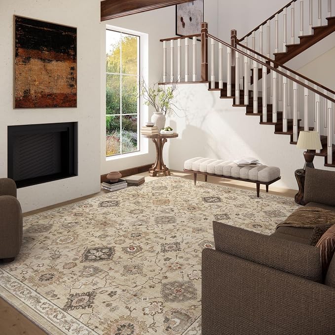10x12 Area Rugs for Living Room: Bedroom Rug Stain Resistant Non Slip Low Pile - Image 2