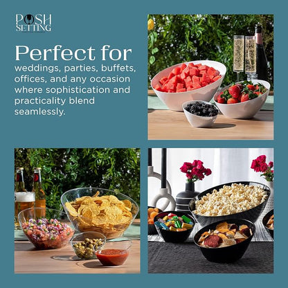 5 Pack White Angled Plastic Serving Bowl Disposable - Image 5