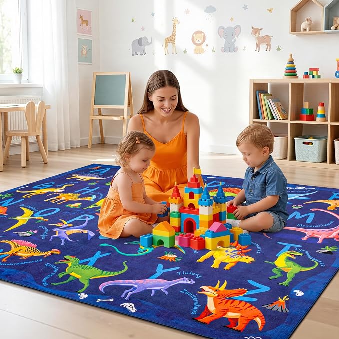 6x9 ABC Classroom Rug for Kids Playroom, Alphabet Rug - Image 6