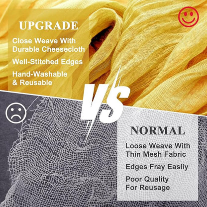 Cheesecloth Table Runner Gold 10FT Boho Gauze Runner, 6 Pack | 120 Inch Cheese - Image 4