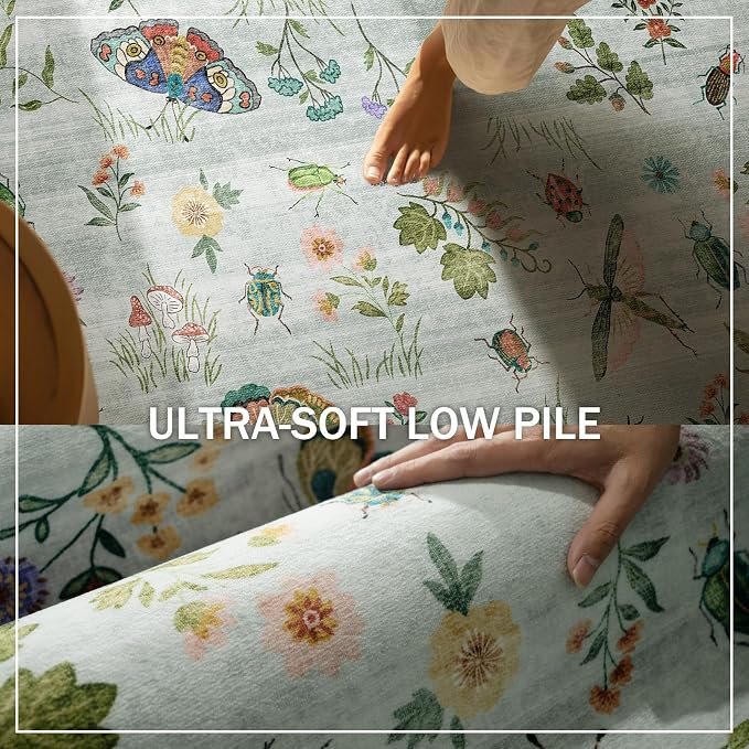 Machine Washable Rug for Living Room: 5x7 Area Rugs Vintage Rug Stain Resistant - Image 5