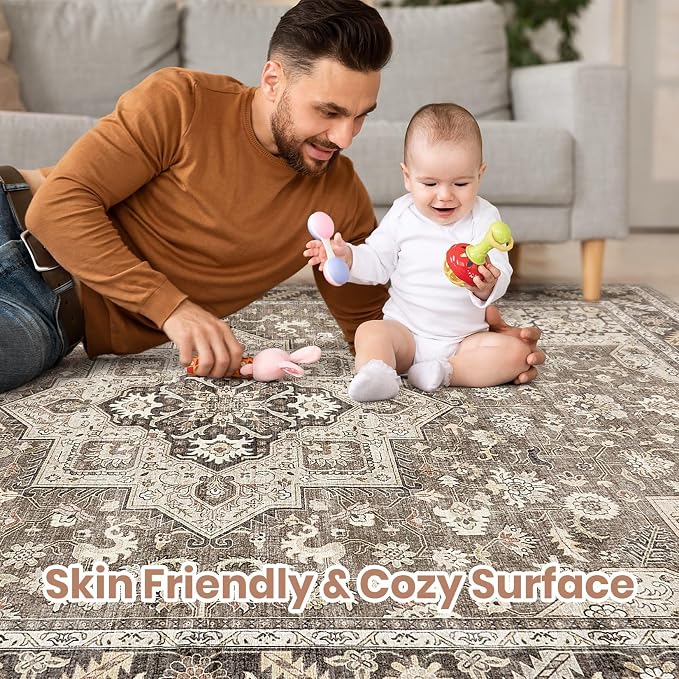 Vintage Living Room Area Rug 5x8 - Image 4