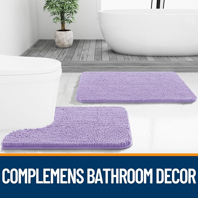 OLANLY Large Bathroom Rugs 70x46, Extra Soft Absorbent Chenille Bath Rugs - Image 7