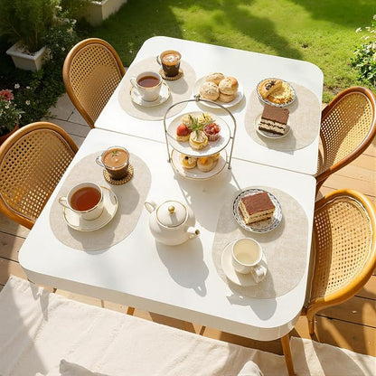 Placemats Set of 4, 11.8 x 17 Inch, Waterproof Wipeable Reversible PU Placemat - Image 8