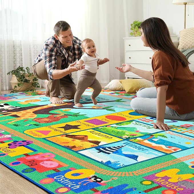 Kids Rug for Playroom, 5x7 ABC Educational Carpet for Classroom, Fun Alphabet - Image 6