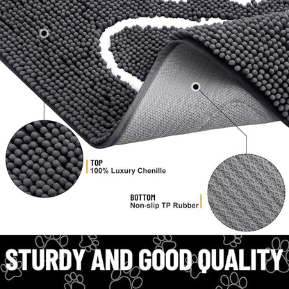 Smiry Dog Door Mat for Muddy Paws, Absorbent Dirt Trapper Non Slip Quick Dry - Image 3