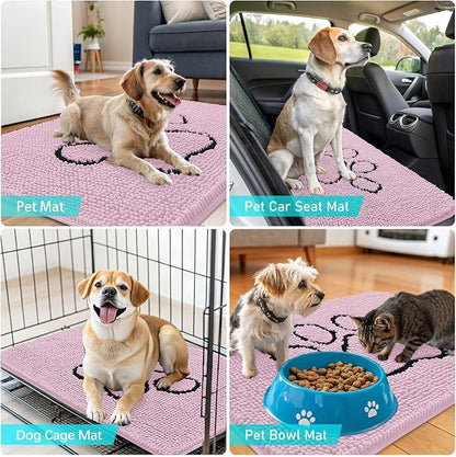 OLANLY Dog Door Mat for Muddy Paws 36x24, Paw Print Design, Absorbs Moisture - Image 7