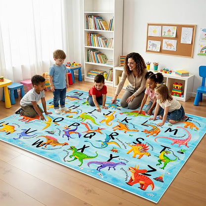6x9 ABC Classroom Rug for Kids Playroom, Alphabet Rug - Image 3