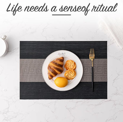 Placemats Set of 6 Washable Indoor | Outdoor Vinyl Place Mats - Image 6
