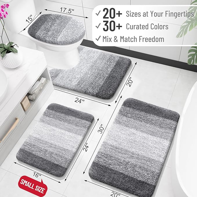 OLANLY Bathroom Rugs Mat 36x24, Extra Soft Absorbent Microfiber Bath Rugs - Image 2