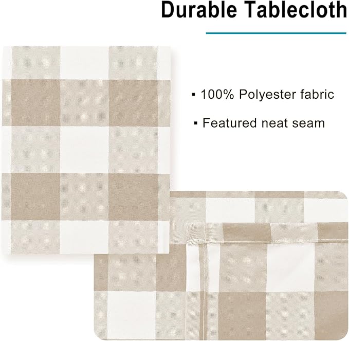 Checkered Tablecloth Rectangle, 60 x 140 Inch - Image 4