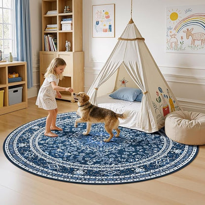 Lessymo 4FT Washable Round Area Rugs - Image 4