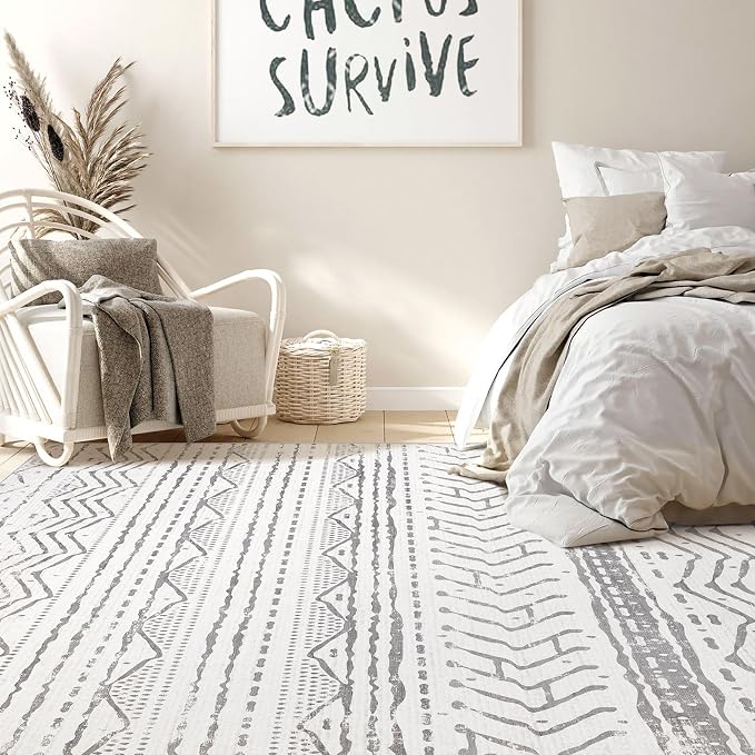 Nakagishi 5x7 Area Rug Living Room: Machine Washable Boho Large Neutral - Image 6