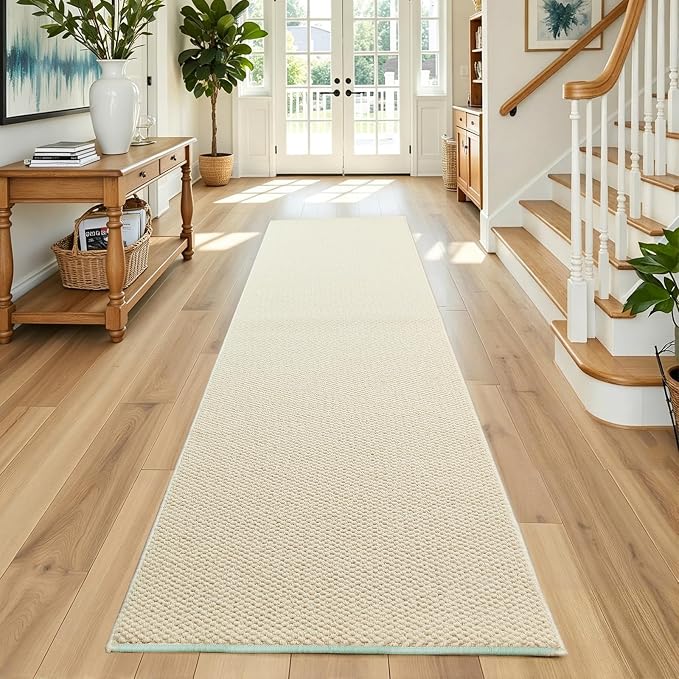 Faux Jute Hallway Runner Rug 2'x8', Washable & Non-Slip, No Odor. Farmhouse - Image 6