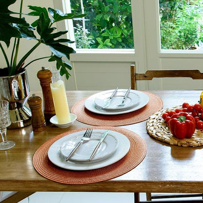 FunWheat Round Braided Placemats Set of 8 Table Mats - Image 5