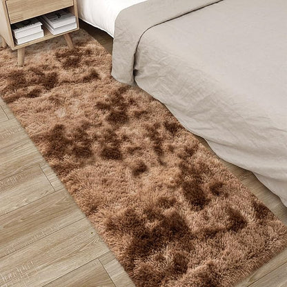 2x6 ft Soft Brown Runner Rugs for Bedroom Living Room Plush Fluffy Rug Shag Rug - Image 3
