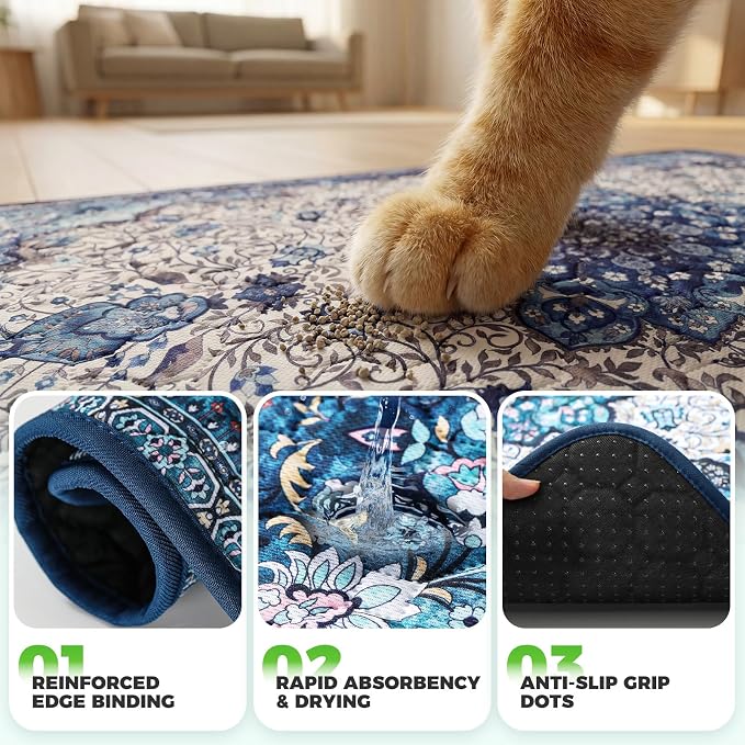 Hompet Cat Litter Mat 2 Pack, 18x54 Large Machine Washable Trapping Mats - Image 5