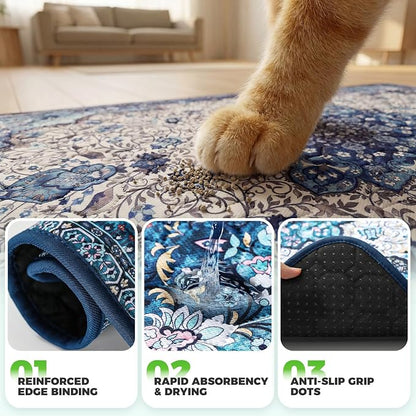 Hompet Cat Litter Mat 2 Pack, 24.8x54 Large Machine Washable Trapping Mats - Image 5