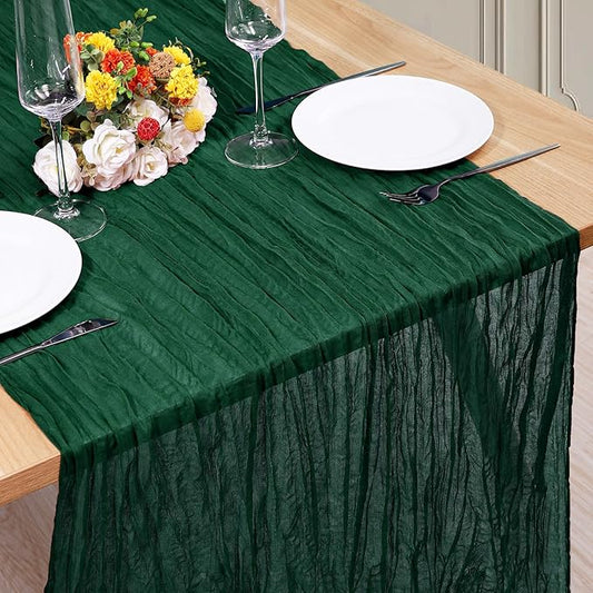 1 Pack Cheesecloth Table Runner 10Ft Christmas Gauze Boho Table Runners by Home