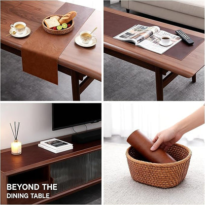 Double-Sided Faux Leather Table Runner, Waterproof Heat Resistant Non-Slip - Image 9