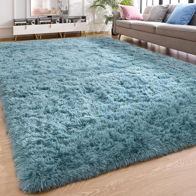 YJ.GWL Area Rugs for Living Room Bedroom, 8x10 Machine Washable Large Teal by YJGWLHomeDecor