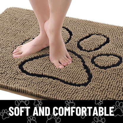 Smiry Dog Door Mat for Muddy Paws, Absorbent Dirt Trapper Non Slip Quick Dry - Image 4