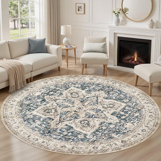 Tortania 5' Round Area Rug Living Room Rugs - Image 5